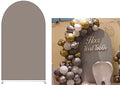 Dark Tan Arched Backdrop Stand Covers for Birthday Parties, Baby Shower Wedding Arch Cover Backdrop Fabric Arched Covers Display Props NO-370-4x7ft by Iydamc