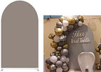 Dark Tan Arched Backdrop Stand Covers for Birthday Parties, Baby Shower Wedding Arch Cover Backdrop Fabric Arched Covers Display Props NO-370-4x7ft by Iydamc