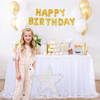 9FT Table Skirt for Baby Shower Tulle White Table Skirt with LED Wedding Birthday Party Table Decortaions - Image 4