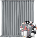 10 x 7 Feet Grey Backdrop Curtain for Partie, Background Curtains for Photoshoot, Birthday, Wedding, Halloween, Thanksgiving, Christmas Day, New Year Party Decorations 5Ft x 7Ft, 2 Panels by ZEBMOON