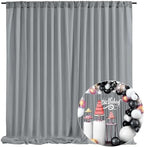 10 x 7 Feet Grey Backdrop Curtain for Partie, Background Curtains for Photoshoot, Birthday, Wedding, Halloween, Thanksgiving, Christmas Day, New Year Party Decorations 5Ft x 7Ft, 2 Panels by ZEBMOON