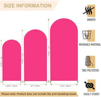 FANPROMS Spandex Arch Cover Set of 3 Hot Pink 4 5 6FT Fuchsia Arch Backdrop Cover Stretchy Arch Stand Cover Small Round Top Backdrop Cover Double Sided Arch Covers for Party Wedding Banquet - Image 2