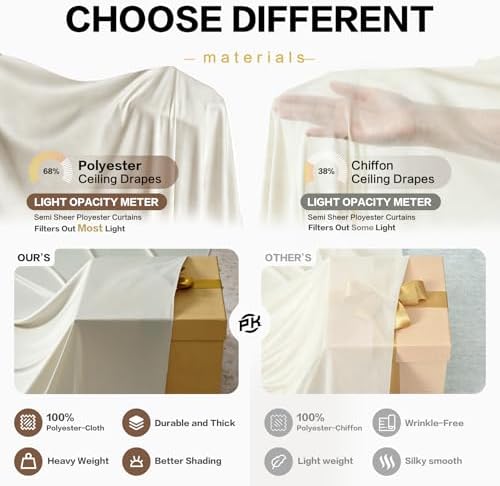 10ft×15ft Beige Backdrop Curtain for Wedding Parties - Image 5