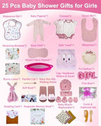25-Pcs Luxury Baby Gift Basket Set, 0-12M Baby Shower Basket - Image 2