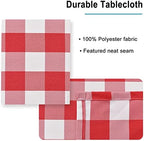 Hiasan Checkered Tablecloth Rectangle 52 x 70 Inch, Red and White - Image 4