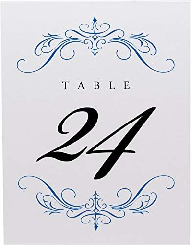 Classic Flourish Table Numbers, Royal Blue, 1-60 - Image 4