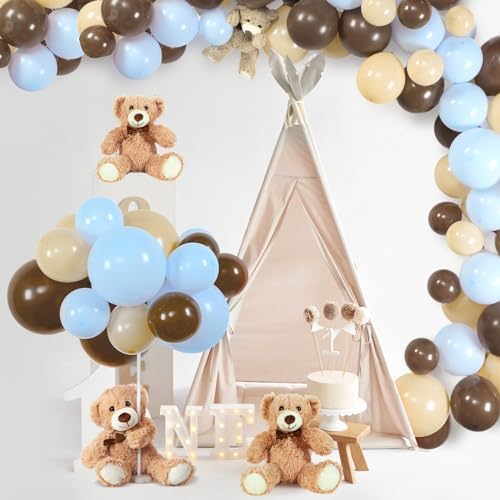 Bear Baby Shower Decorations, 185 Balloon Kit,Brown, Nude, Blue - Image 2