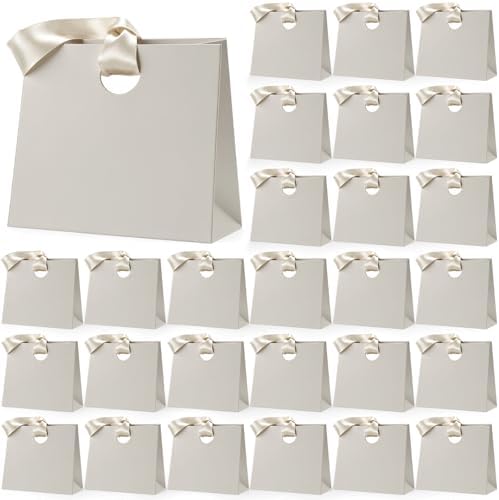 Feifeiya 30 Pcs Small Champagne Gift Bags with Ribbon Handle by Feifeiya