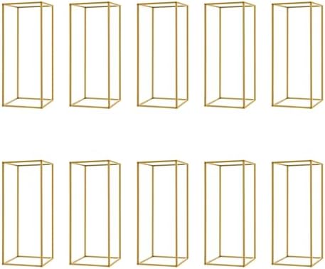 10PCS Wedding Flower Stand, 23.6Inch/60cm Gold Column Vases Rack for Baby Shower Birthday Party Decoration Garden Arbor Frame Holder for Flower Balloon Decor Road Leads by LIYUANJUN