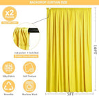 Gallety Yellow Backdrop Curtain for Wedding, Photo Backdrop Curtain for Bridal Shower Decorations - 10FT x 10FT Stage Curtains for Graduation Dances,Birthday,Summer Themed Parties,Photography - Image 2