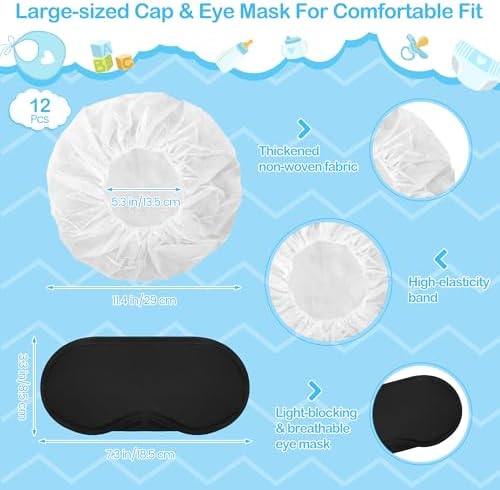 Aneco 12 Set Bottle Chug Baby Shower Games, Plastic Juegos Para Baby Shower Bottle, Gender Reveal Race Gifts Decoration with Bottles Bibs Sign Diapers Caps Blindfolds for Adult Party Supplies, Blue - Image 4