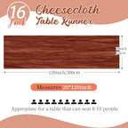 16 Pack Terracotta Cheesecloth Table Runners 20x120 Inch Gauze Table Runner Cheese Cloth 10FT Terracotta Table Runner Rustic Sheer Runner for Wedding Baby Shower Birthday Party Table Decor - Image 2