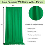 20ftx10ft Wrinkle Free Green Backdrop Curtains for Parties, Silky Polyester Photo Backdrop Drapes 4 Panels 5x10ft Back Drop Cloth for Wedding Birthday Baby Shower Photography Background - Image 3