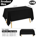4 Pack Rectangle Tablecloth for 6 Foot Tables Washable Polyester Table Cover for Wedding Dining Table Parties Banquet（70x120 Black） - Image 2