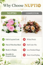 NUPTIO Pink & White Flower Balls: Artificial Rose Centerpieces for Tables - Image 4