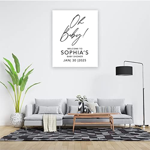 Andaz Press Custom Large Baby Shower Welcome Sign, 16" x 20", Oh Baby! Personalized Canvas Welcome Sign, Signage, Gender-Neutral Canvas Sign for Baby Sprinkle, Baby Shower, Baby Shower Decorations - Image 3