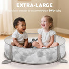 7-in-1 XL Large Baby Play Gym Mat, Tummy Time Mat, Baby Gym & Ball Pit, Baby Activity Mat with Milestone Cards & 6 Detachable Toys for Sensory Motor Skill, Elephant - Image 5