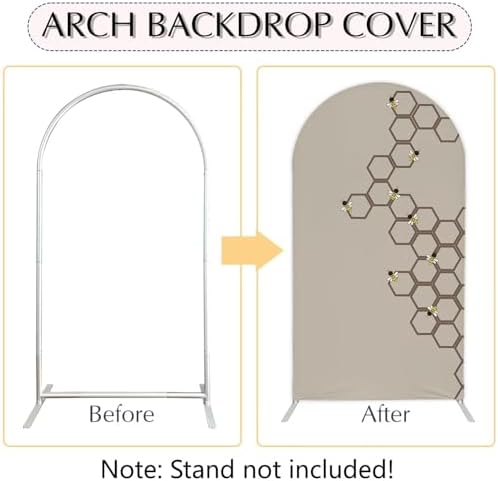 Hexagon Beehive Arch Backdrop Cover 6.6FT Honry Bee Stretchy Spandex Arch Stand Cover for Birthday Baby Shower Ceremony Wedding Party Decoration (Only Cover) - Image 6