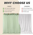 40ft x 10ft Sage Green Backdrop Curtains, Wrinkle-Free Sheer Chiffon Fabric Backdrop Drapes for Wedding Arch Party Ceremony Stage Photo Decoration - Image 7