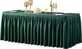 Hunter Green Tablecloth Rectangle Tables 6FT, Polyester Wrinkle Free Stretch Table Cloth 6ft Fitted Table Cover with Pleated Ruffle Skirt for Weddings Birthday Banquet Baby Shower by PartyTalk