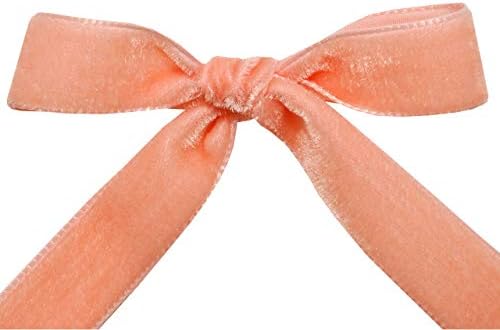 Morex Swiss Velvet Ribbon, Nylon, 5/8 inch by 11 Yards, Coral - Image 3