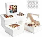 80 Pack White 6x6x3 Bakery Boxes with Window, for Treats and Pastries by Unknown