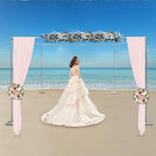 Adjustable Wedding Arches for Ceremony, 4 Post Hardware Kit, Outdoor Wedding Party Stand, 4 Post Backdrop Stand Kit Wedding Decorations Arch Square Backdrop Stand, 9.84 * 9.84 * 9.84ft Silver by TouSuaRSi