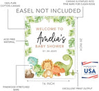 Andaz Press Dinosaur Baby Shower Decorations, Personalized Baby Shower Sign, Custom Dino Baby Shower Sign In Guest Book Alternative, Hatching Soon Welcome Baby Shower Sign, 16x20 Canvas - Image 2