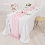 Showgeous 16 Pack Pink Cheesecloth Table Runner 17 x 108 Inch - Image 6