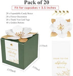 FEIYI 20 PCS Favor Boxes, Olive Green, 3.55x3.55x3.55 - Image 2