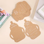 100pcs Baby Shower Games Bottle-shaped Prediction Cards Gender Reveal Games Wishes and Advice for Boys and Girls New Parents Table Decorations Party Favor for Guests 5.12x7.09in Kraft - Image 2