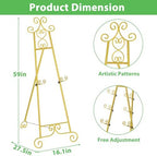 2 Pack 59IN Gold Easel Stand for Sign, 3 Tier Wedding Welcome Sign Holder - Image 3