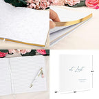 Andaz Press Personalized Wedding Guestbook with Gold Accents, Dusty Blue at Last White Guest Sign in Guest Registry 120 Pages 8.5 X 8.5 Memories Book for DIY, Scrapbook, Photo Album - Image 5