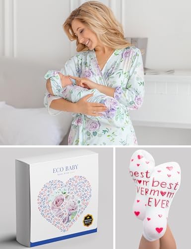 Mommy and Me Robe and Swaddle Set | Maternity Robe Matching Baby Girl, Boy - Image 6