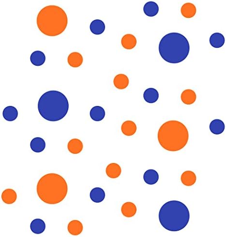 Blue/Orange Vinyl Wall Stickers - 2 & 4 inch Circles (300 Decals) - Image 3