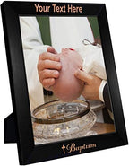 PersonalizationStreet - Religion Occasions: Baptism Personalized 8" x 10" Vertical Black Wood Photo Frame with Free Custom Engraving, Shipping and Photo Print of Your Special Photograph by PersonalizationStreet%C2%AE