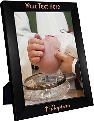 PersonalizationStreet - Religion Occasions: Baptism Personalized 8" x 10" Vertical Black Wood Photo Frame with Free Custom Engraving, Shipping and Photo Print of Your Special Photograph - Image 2