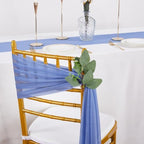 QueenDream Dusty Blue Sashes Wedding Chair Decorations: 24PCS Tulle Chairs Cover Bands Aisle Sheer Chair Bows for Indoor Outdoor Ceremony Banquet - Image 4