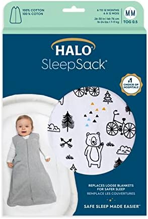 HALO SleepSack, 100% Cotton Wearable Blanket, Swaddle Transition Sleeping Bag, TOG 0.5 - Image 5