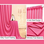 20 ft x 10 ft Wrinkle Free Fuchsia Backdrop Curtain for Parties, 4 Panels Polyester Hot Pink Photo Backdrop Drapes for Wedding Birthday Party Baby Shower - Image 3