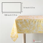 Gold Leaves 6 pcs Disposable Tablecloth – Premium Elegant Plastic Rectangle Table Covers for Birthday Retirement Shower Anniversary Party Wedding – White and Gold – 54 x 108 in - Image 2