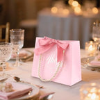 HOZEON 100 Pack Pink Thank You Gift Bags with Handles, 5.5x4.7x2.5 Inches Mini Party Favor Bags for Wedding, Baby Shower, Birthday Celebrations - Image 4