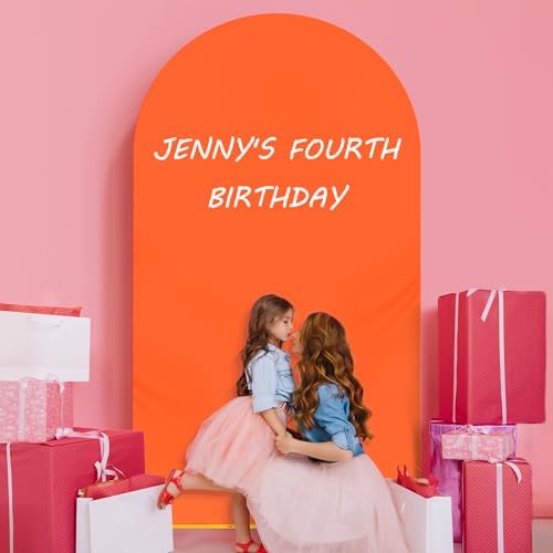 Neatsure Arch Backdrop Stand and Cover Set, 7.2FT Metal Photo Balloon Arch Backdrop Stand for Wedding Birthday Party Baby Shower Ceremony Graduation Decoration, OrangeRed - Image 4