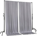 AK TRADING CO. 10 feet x 8 feet IFR Polyester Backdrop Drapes Curtains Panels with Rod Pockets - Wedding Ceremony Party Home Window Decorations - Silver - Image 2