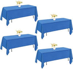 4 Pack Rectangle Tablecloth 60x102 Inch Washable Polyester Table Cover for Wedding Dining Table Buffet Parties Banquet Decoration（Blue） by JALANCY