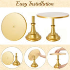 3 Pcs Metal Cake Stand Set 8/10/12 inch Gold Dessert Table Display - Image 4