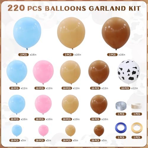 Boots or Bows Gender Reveal Decorations - 235 Pcs Boy or Girl What Will Baby Be Gender Reveal Party Supplies Include Backdrop Balloon Garland Banner Cake Topper Cupcake Toppers Balloon Tools - Image 3