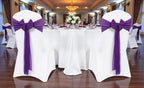 MDS Pack of 75 Chiffon Chair Sashes for Wedding & Event Décor - Purple - Image 2