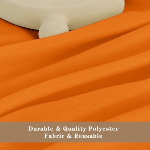 Fitable 6 Pack Orange Tablecloths 120 Inch Round for 48"-96" Tables - Image 3