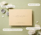 MUUJEE Personalized Guestbook in Butter - Premium Custom Modern Guest Book for Wedding Reception, Birthday Party or Events w/Bookmark Blank Pages for Signing 11.5 x 8.5 inches - Image 3